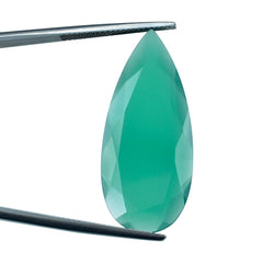 GREEN ONYX BOTH SIDE TABLE CUT PEAR 34X15MM 13.17 Cts.