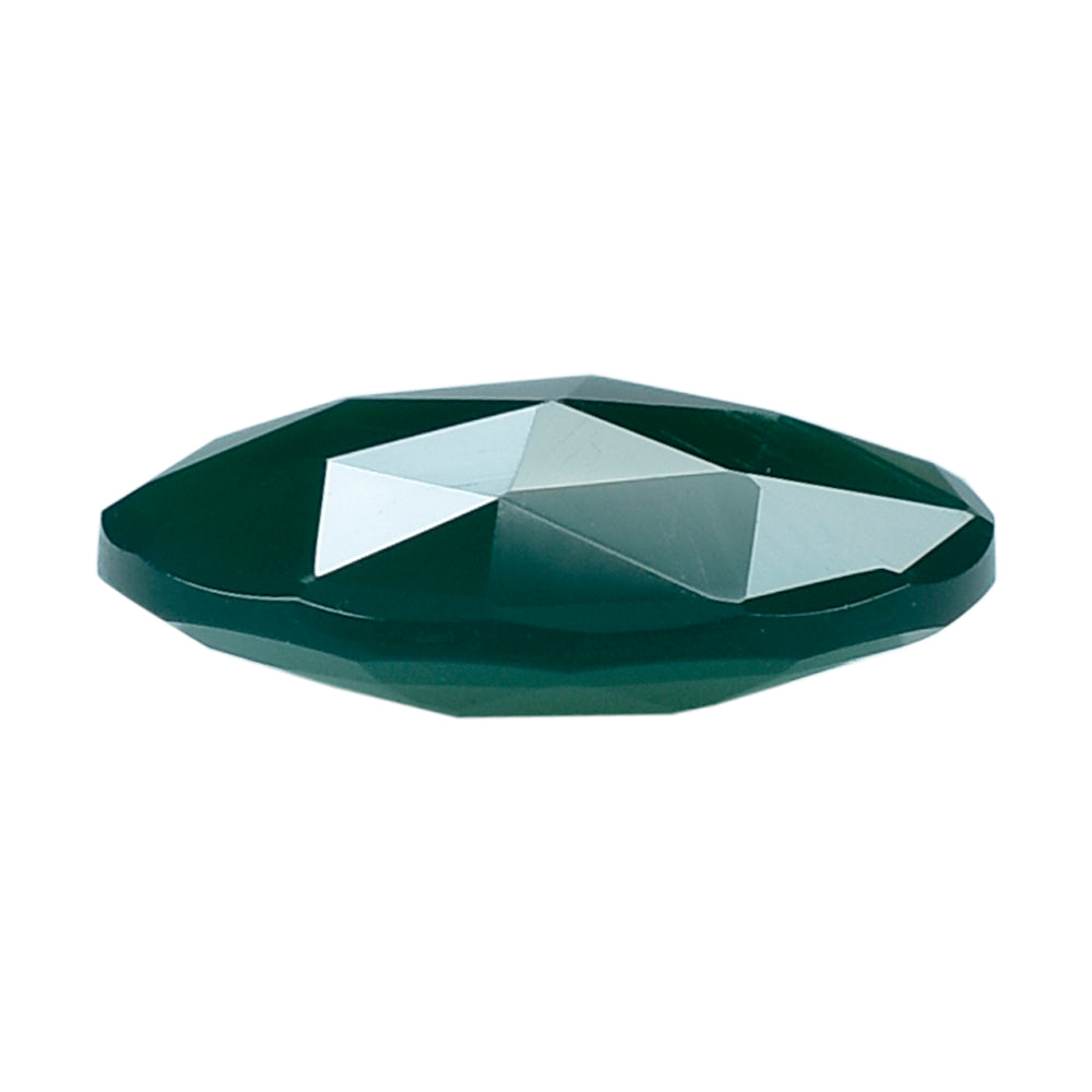 GREEN ONYX ROSE CUT BRIOLITE ROUNDISH 12MM 3.45 Cts.