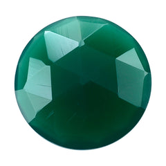 GREEN ONYX ROSE CUT BRIOLITE ROUNDISH 12MM 3.45 Cts.