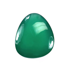 GREEN ONYX ROSE CUT TOP PLAIN TRILLIONISH 13X11MM 1.10 Cts.