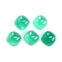 GREEN ONYX PLAIN CUSHION CAB 7X7MM 1.17 Cts.