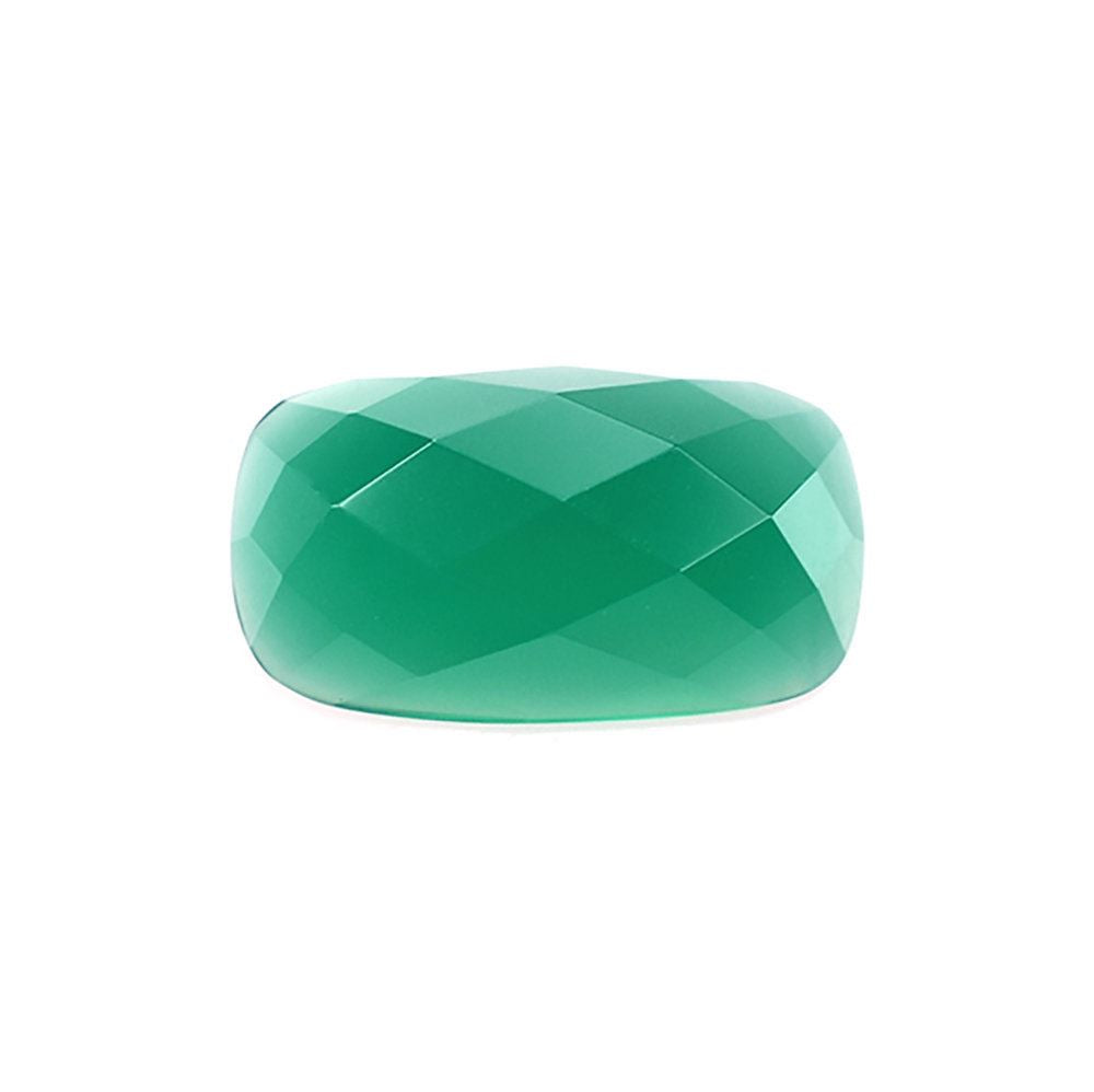 GREEN ONYX CHECKER CUT CUSHION CAB 12X7MM 0.94 Cts.