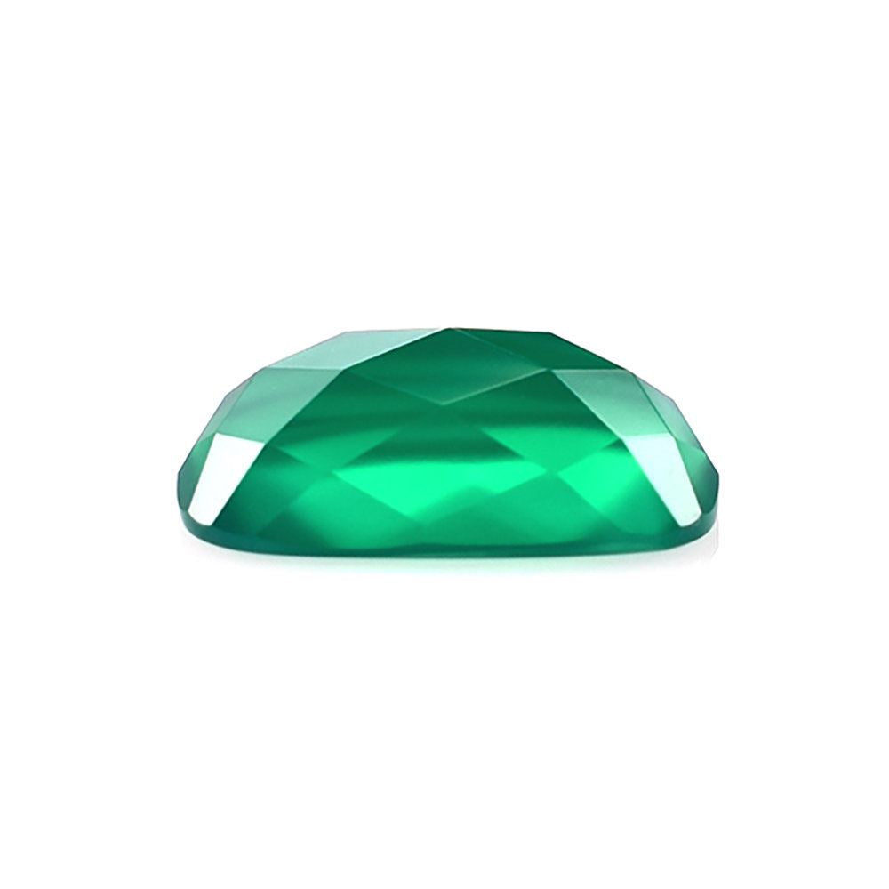 GREEN ONYX CHECKER CUT CUSHION CAB 12X7MM 0.94 Cts.