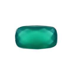 GREEN ONYX CHECKER CUT CUSHION CAB 12X7MM 0.94 Cts.