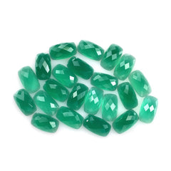 GREEN ONYX CHECKER CUT CUSHION CAB 12X7MM 0.94 Cts.
