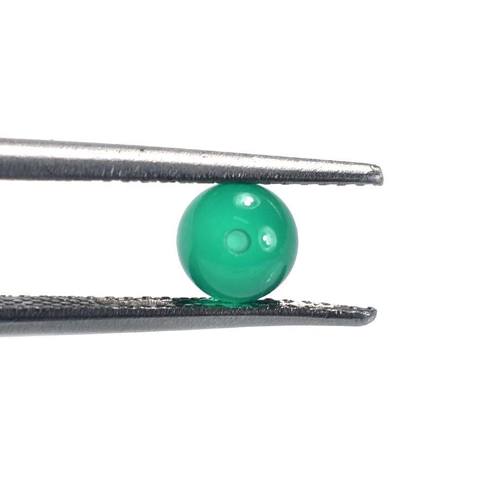 GREEN ONYX PLAIN ROUND BALL (MEDIUM)(CLEAN)(H/D_0.75) 5.00X5.00 MM 0.92 Cts.