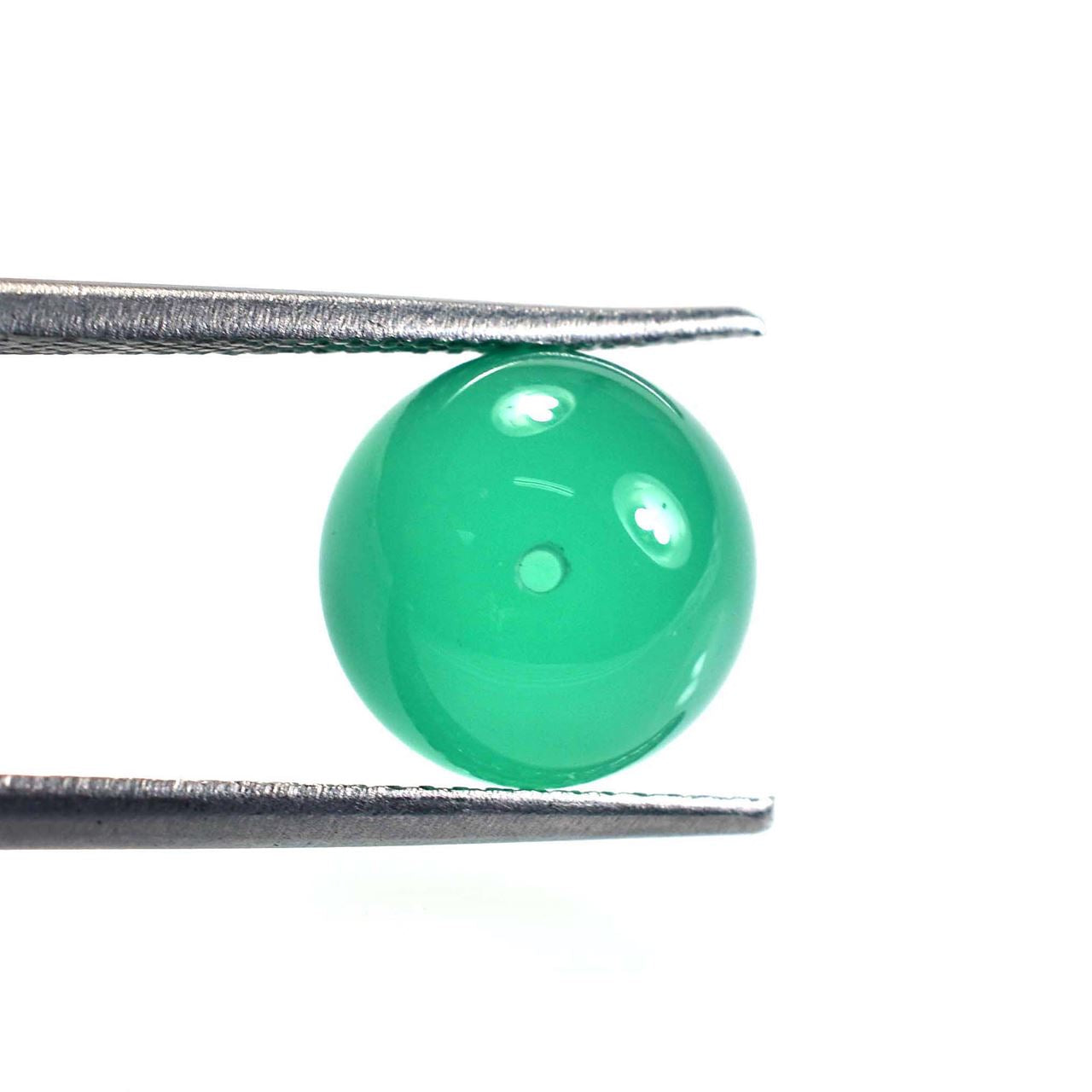GREEN ONYX PLAIN ROUND BALL (LIGHT)(HI)(H/D_0.75) 10.00X10.00 MM 6.95 Cts.