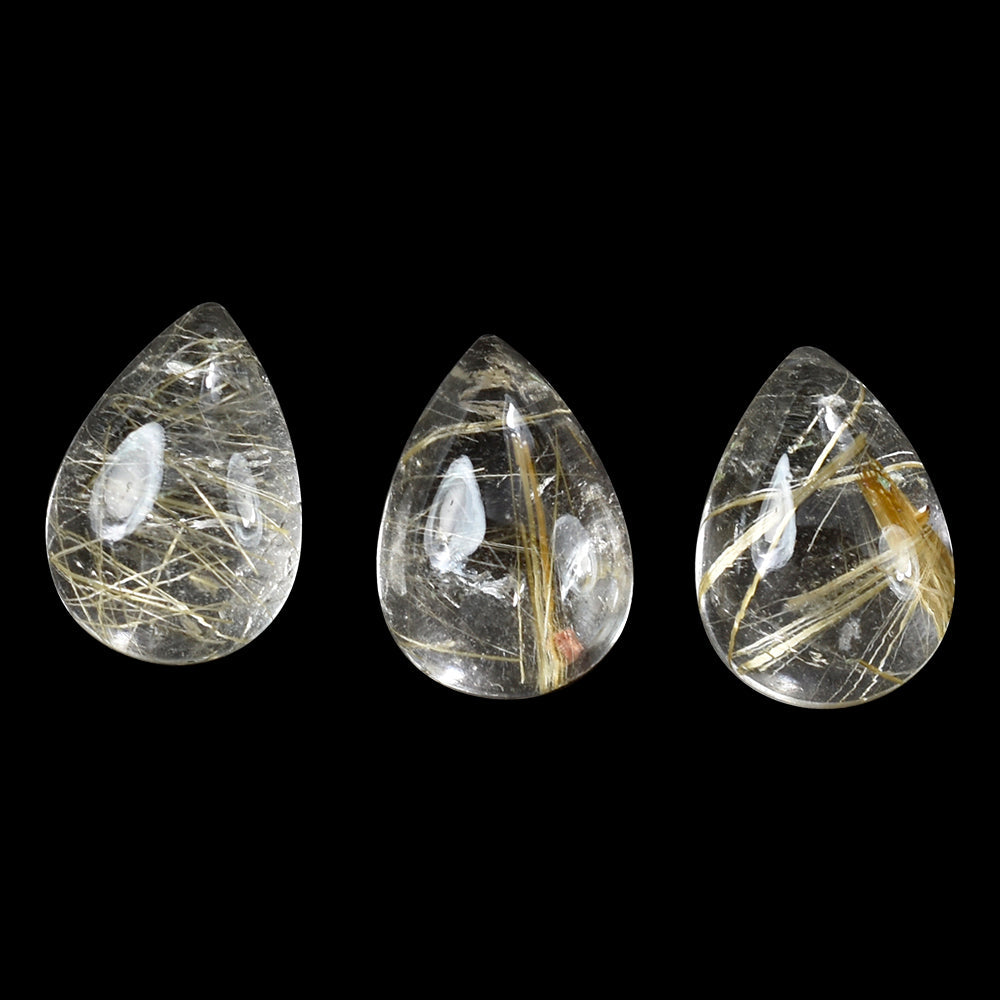 GOLDEN RUTILE QUARTZ PEAR CAB 13X9MM 4.27 Cts.
