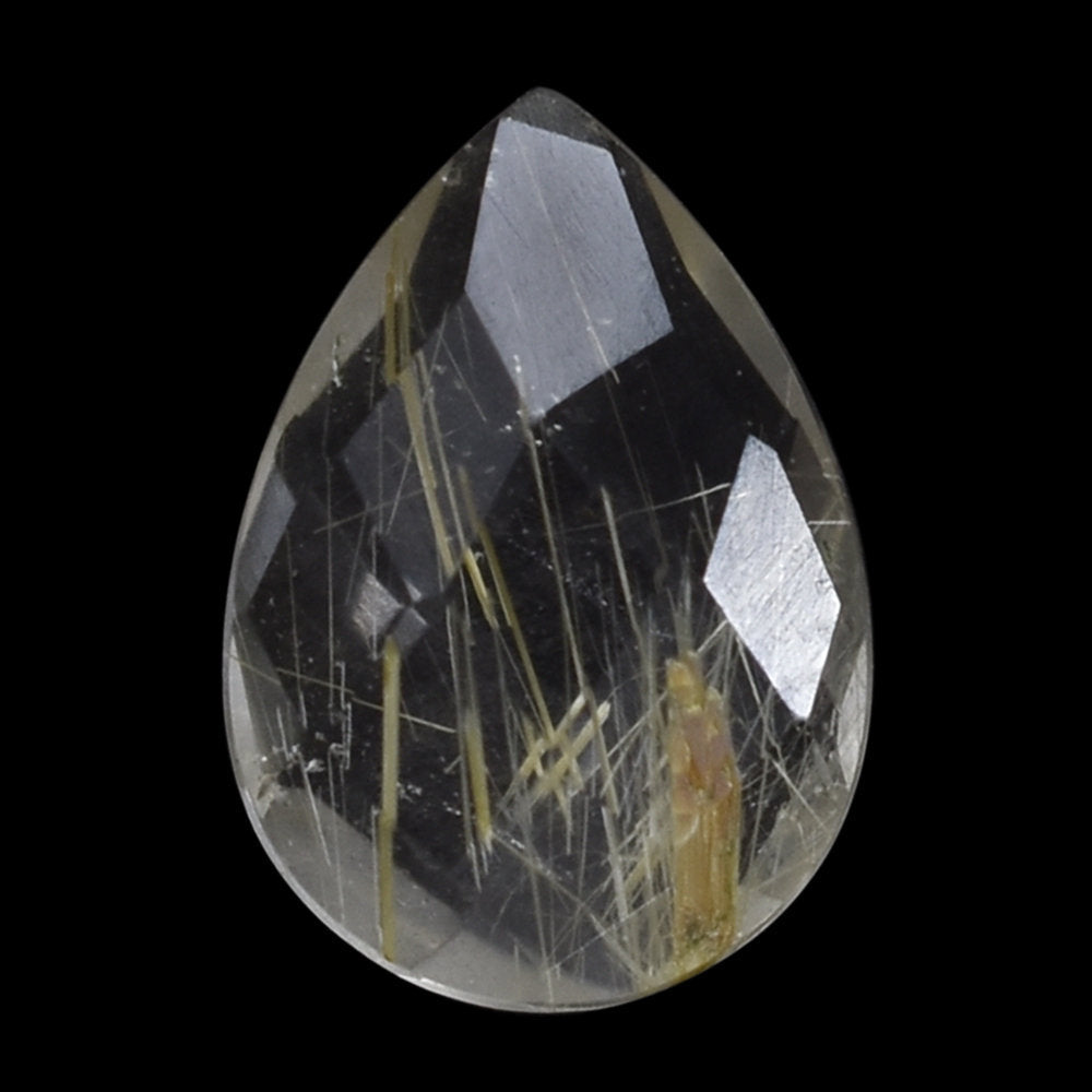 GOLDEN RUTILE QUARTZ BRIOLETTE PEAR 10X7MM 1.41 Cts.