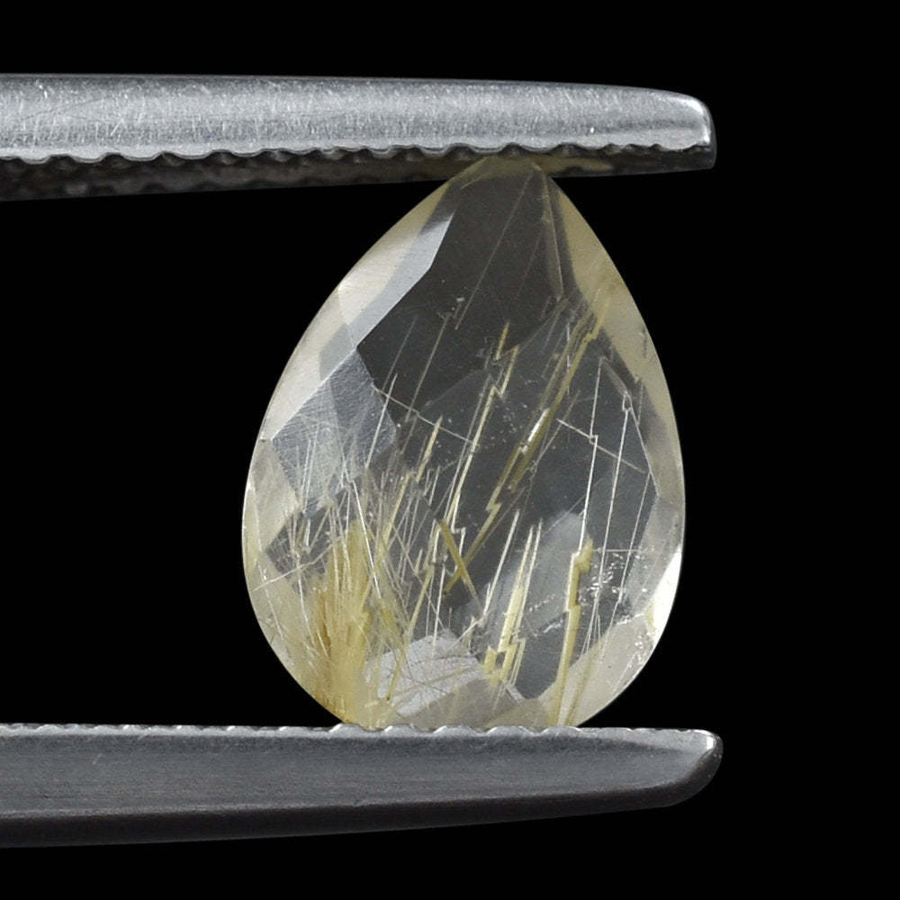 GOLDEN RUTILE QUARTZ BRIOLETTE PEAR 10X7MM 1.41 Cts.