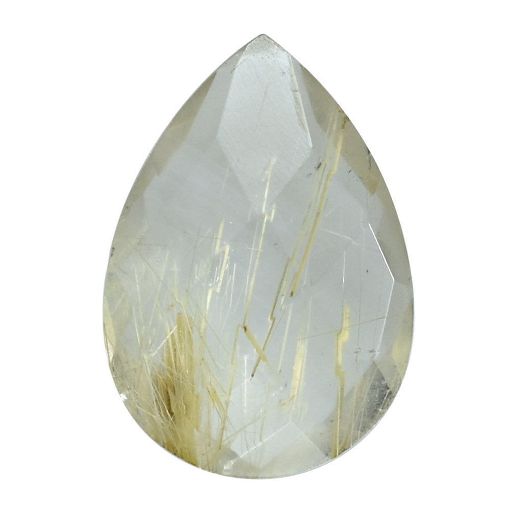 GOLDEN RUTILE QUARTZ BRIOLETTE PEAR 10X7MM 1.41 Cts.