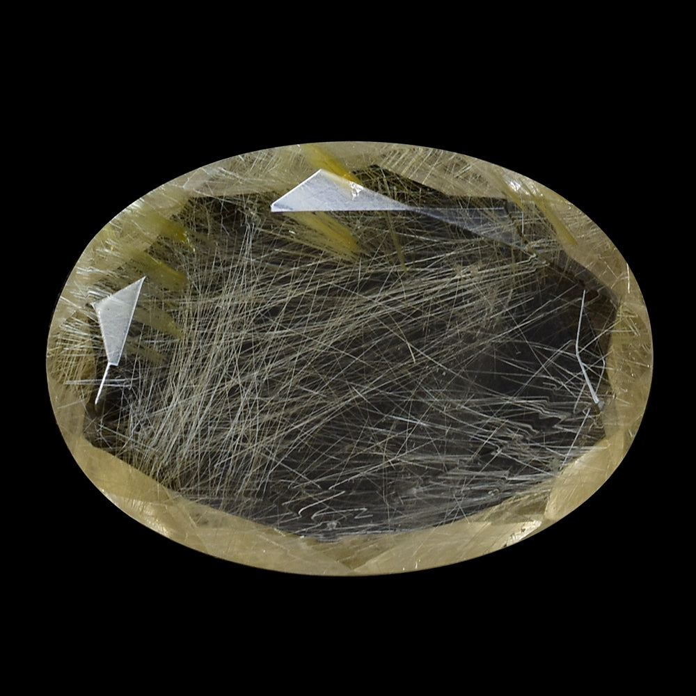 GOLDEN RUTILE QUARTZ BOTH SIDE TABLE CUT OVAL 18X13MM 7.92 Cts.