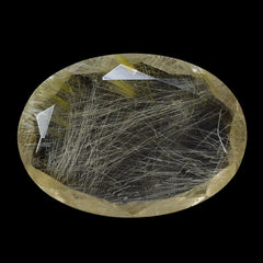 GOLDEN RUTILE QUARTZ BOTH SIDE TABLE CUT OVAL 18X13MM 7.92 Cts.