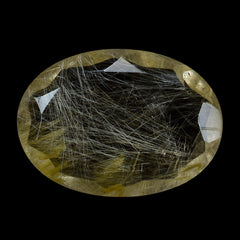 GOLDEN RUTILE QUARTZ BOTH SIDE TABLE CUT OVAL 18X13MM 7.92 Cts.