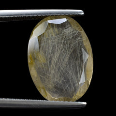 GOLDEN RUTILE QUARTZ BOTH SIDE TABLE CUT OVAL 18X13MM 7.92 Cts.