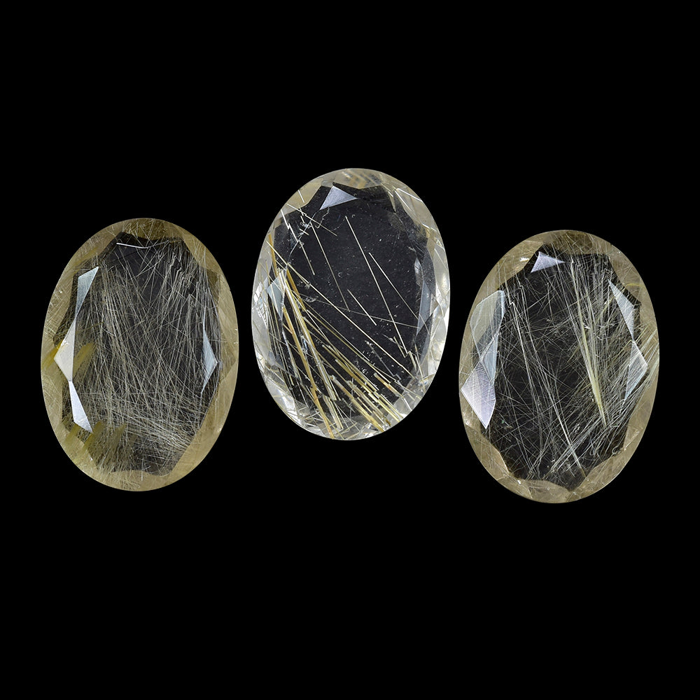GOLDEN RUTILE QUARTZ BOTH SIDE TABLE CUT OVAL 18X13MM 7.92 Cts.