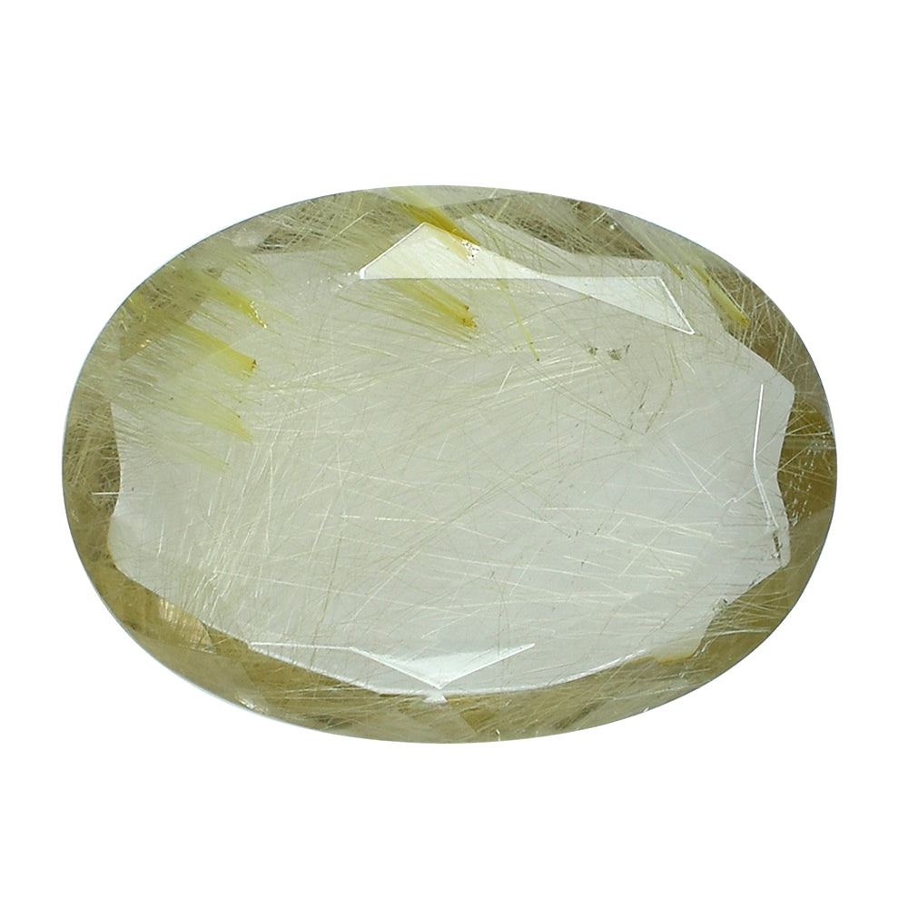 GOLDEN RUTILE QUARTZ BOTH SIDE TABLE CUT OVAL 18X13MM 7.92 Cts.