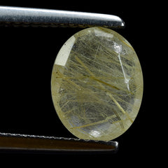 GOLDEN RUTILE QUARTZ IRREGULAR CUT BRIOLETTE OVAL 10X8MM 2.21 Cts.