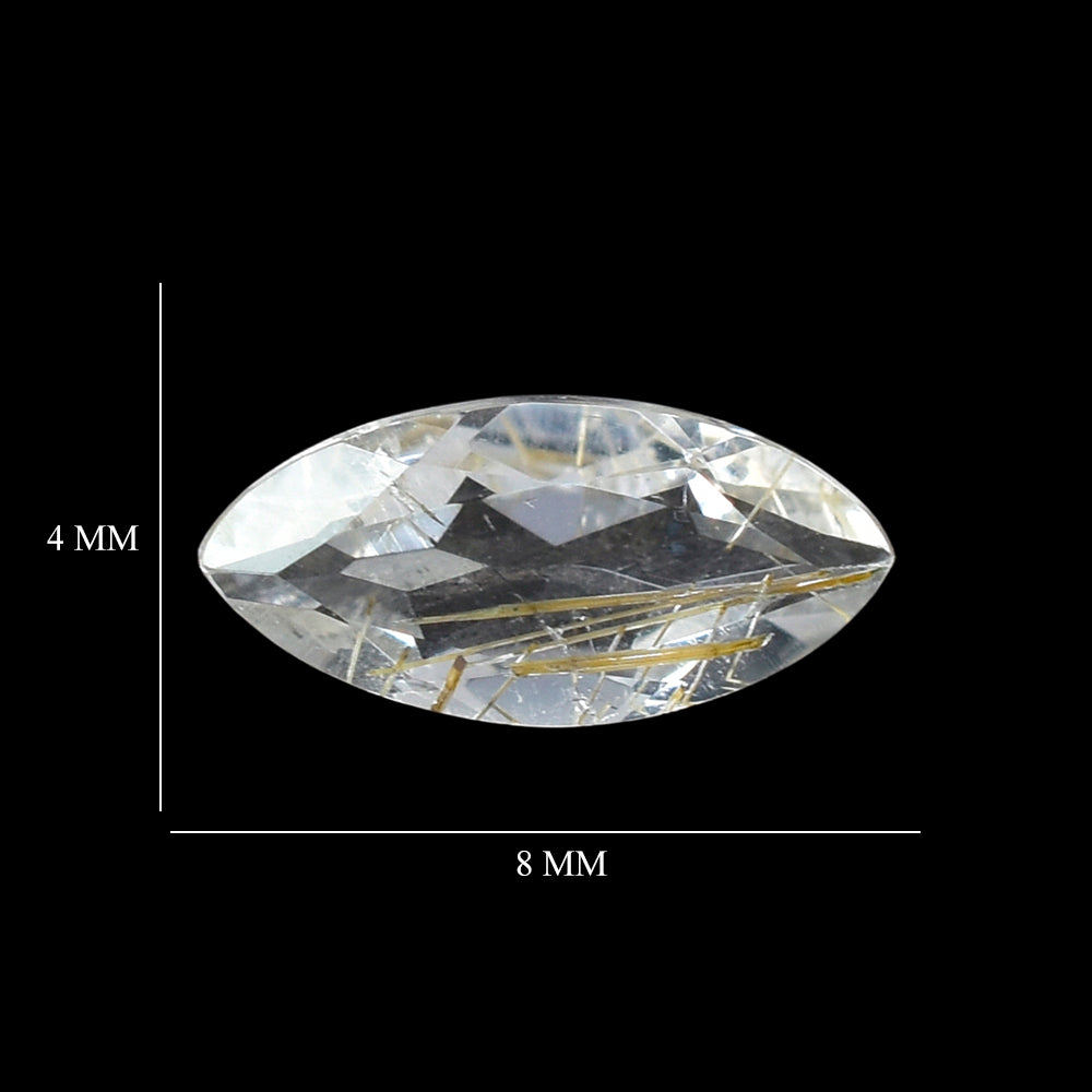 GOLDEN RUTILE QUARTZ CUT MARQUISE 8X4MM 0.45 Cts.