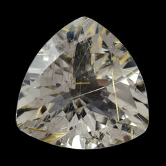 GOLDEN RUTILE QUARTZ CHECKER CUT TRILLION 14MM 8.00 Cts.