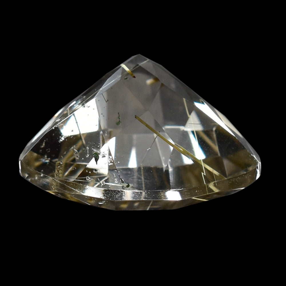 GOLDEN RUTILE QUARTZ CHECKER CUT TRILLION 14MM 8.00 Cts.