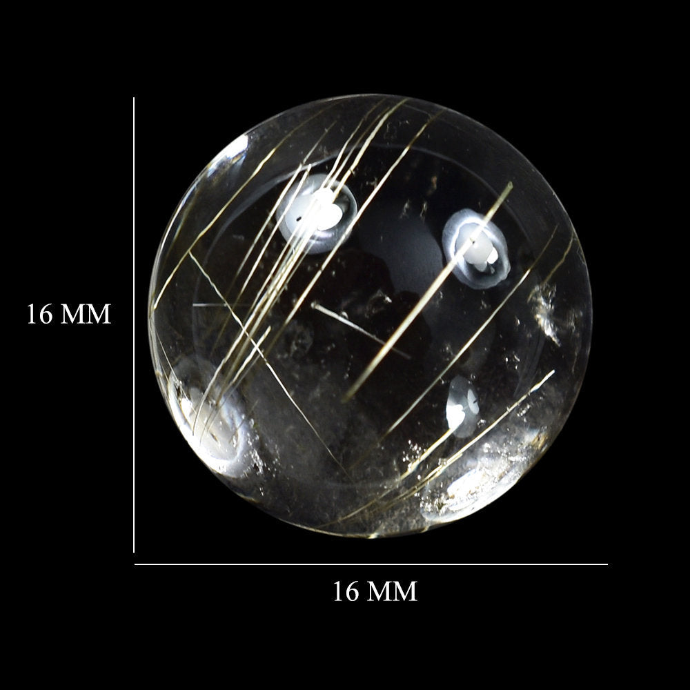 GOLDEN RUTILE QUARTZ ROUND CAB 16MM 15.15 Cts.