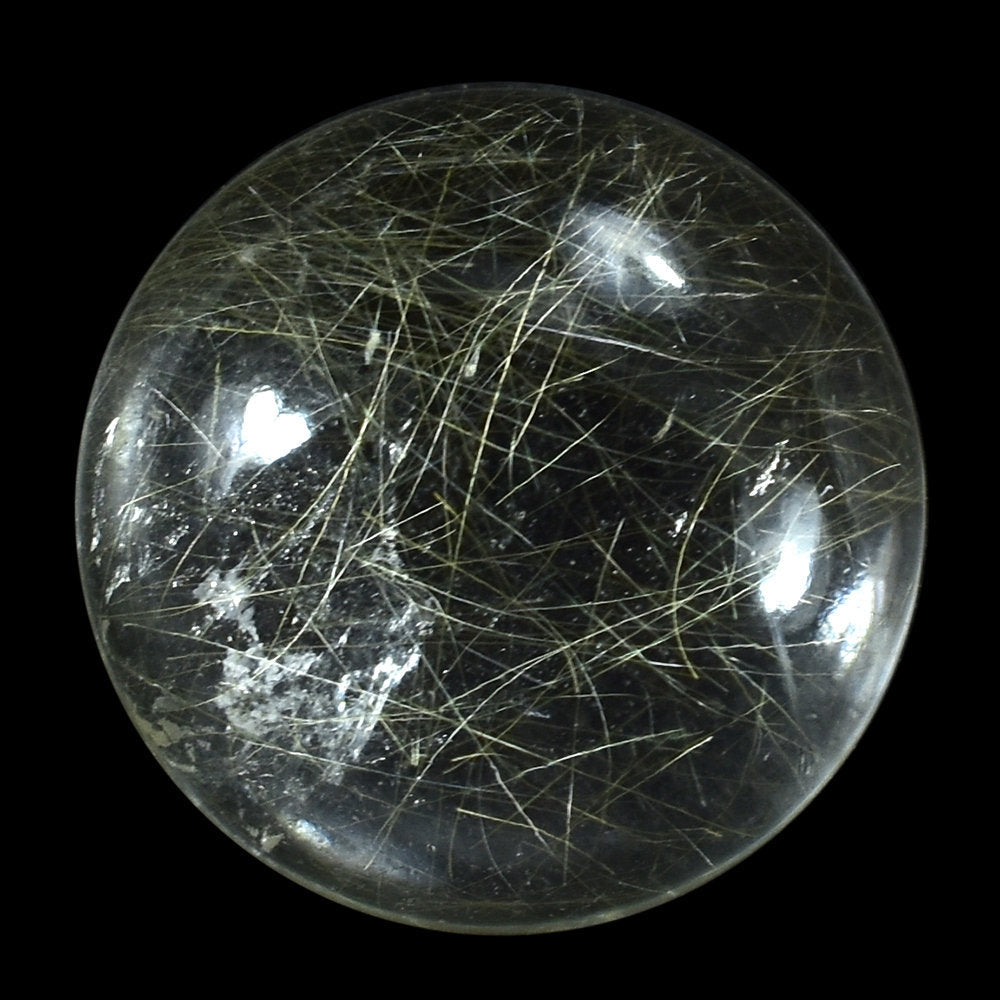 GOLDEN RUTILE QUARTZ ROUND CAB 15MM 9.80 Cts.