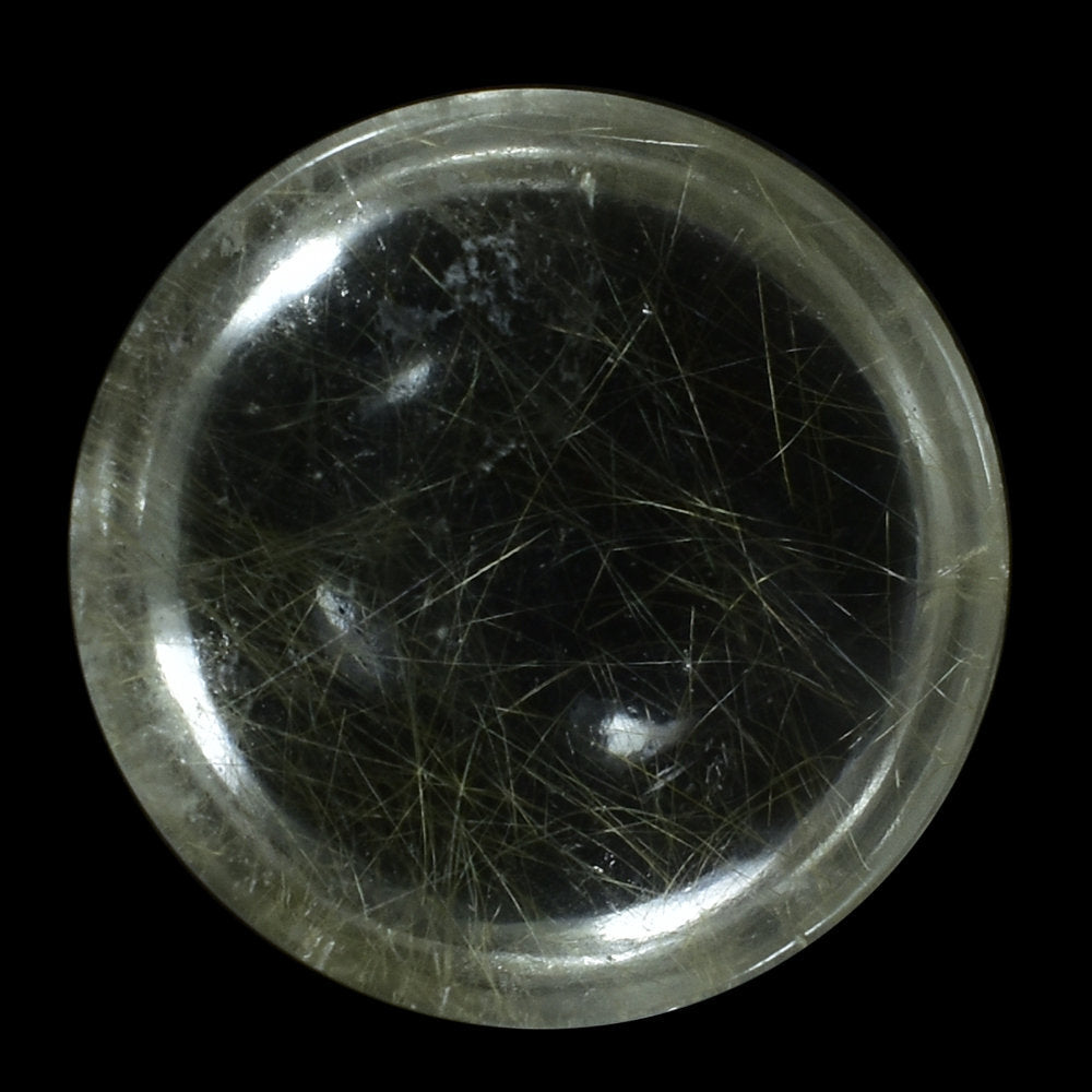 GOLDEN RUTILE QUARTZ ROUND CAB 15MM 9.80 Cts.