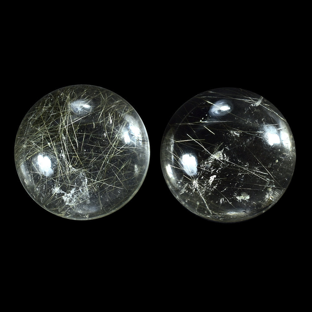 GOLDEN RUTILE QUARTZ ROUND CAB 15MM 9.80 Cts.