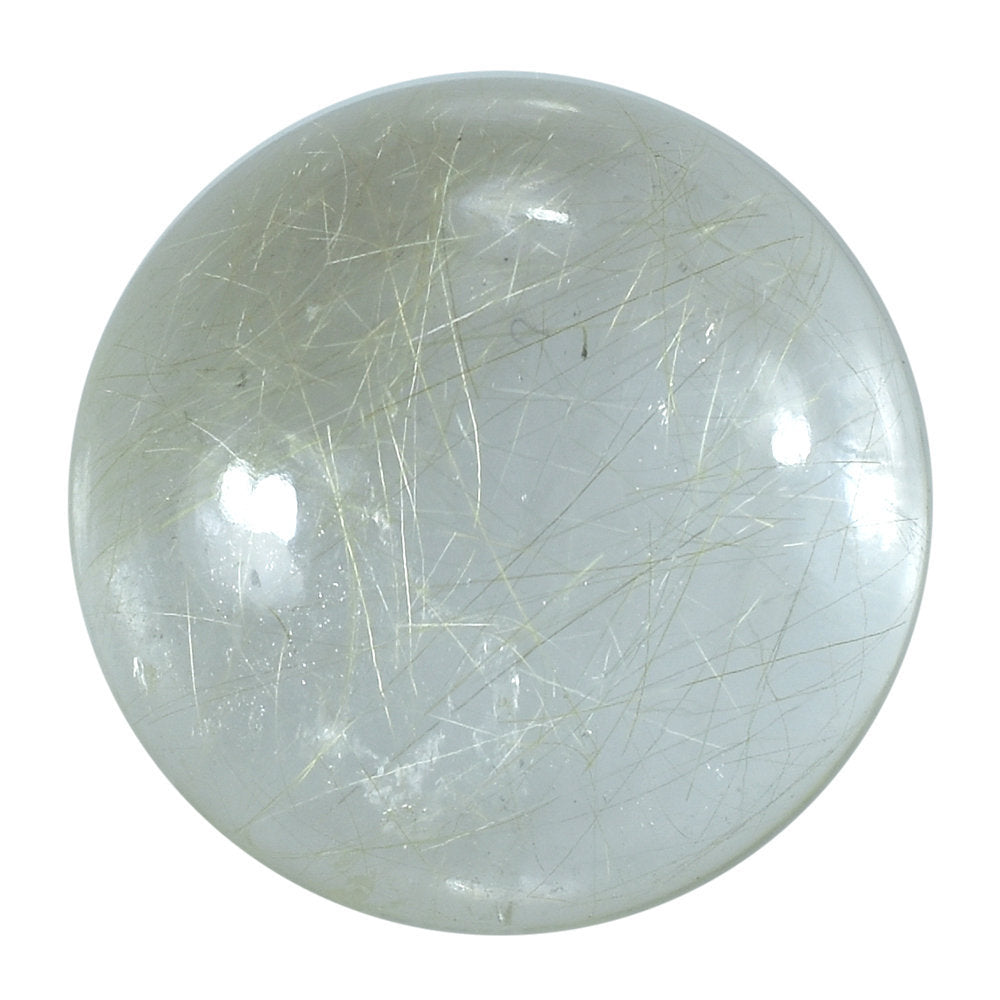 GOLDEN RUTILE QUARTZ ROUND CAB 15MM 9.80 Cts.