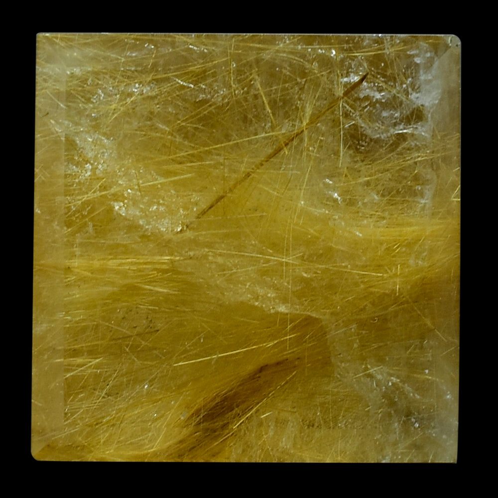 GOLDEN RUTILE QUARTZ PYRAMID SQUARE CAB 21MM 51.40 Cts.