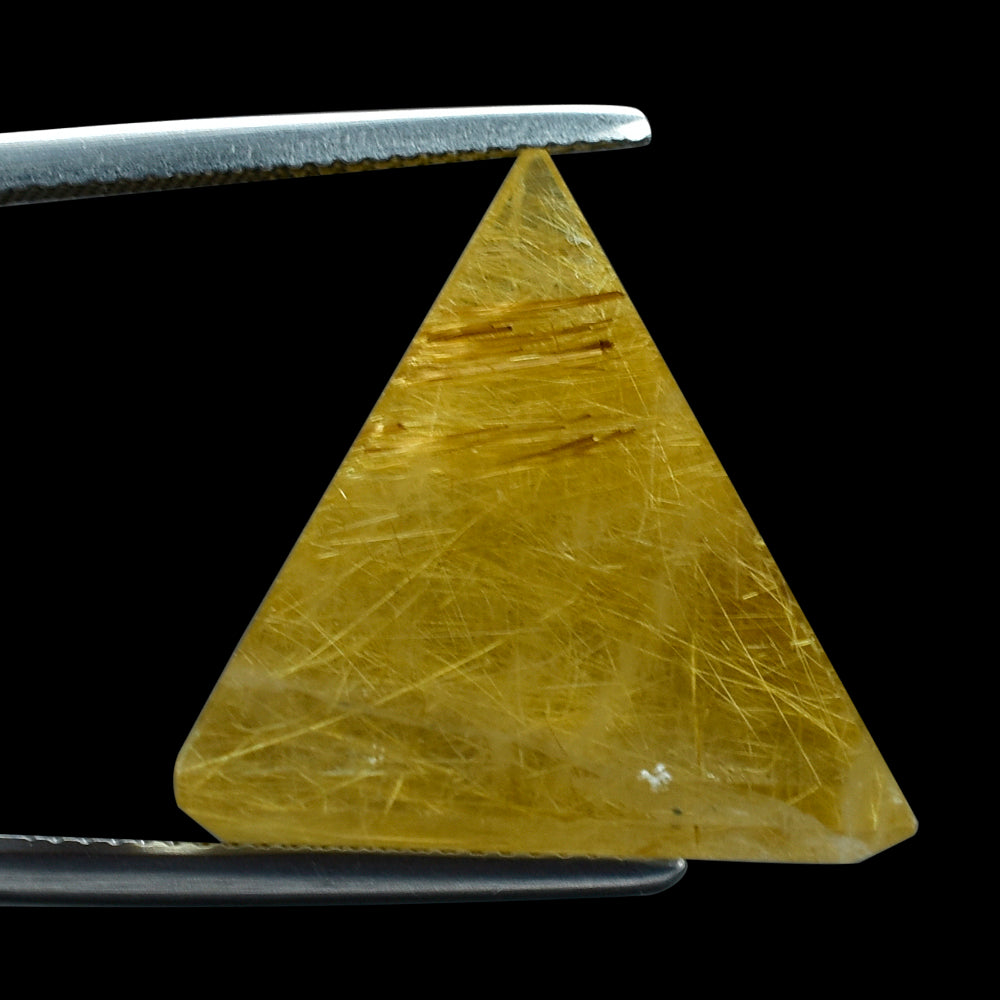 GOLDEN RUTILE QUARTZ PYRAMID SQUARE CAB 21MM 51.40 Cts.