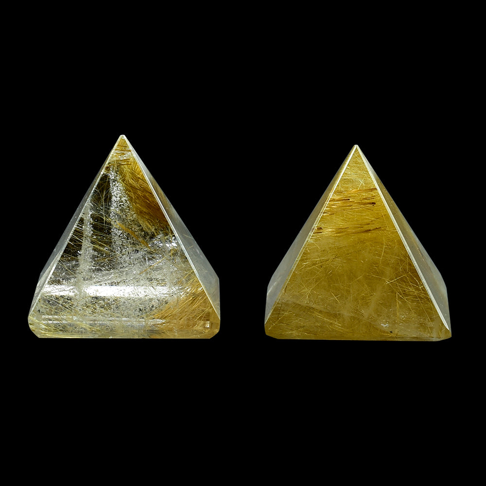 GOLDEN RUTILE QUARTZ PYRAMID SQUARE CAB 21MM 51.40 Cts.