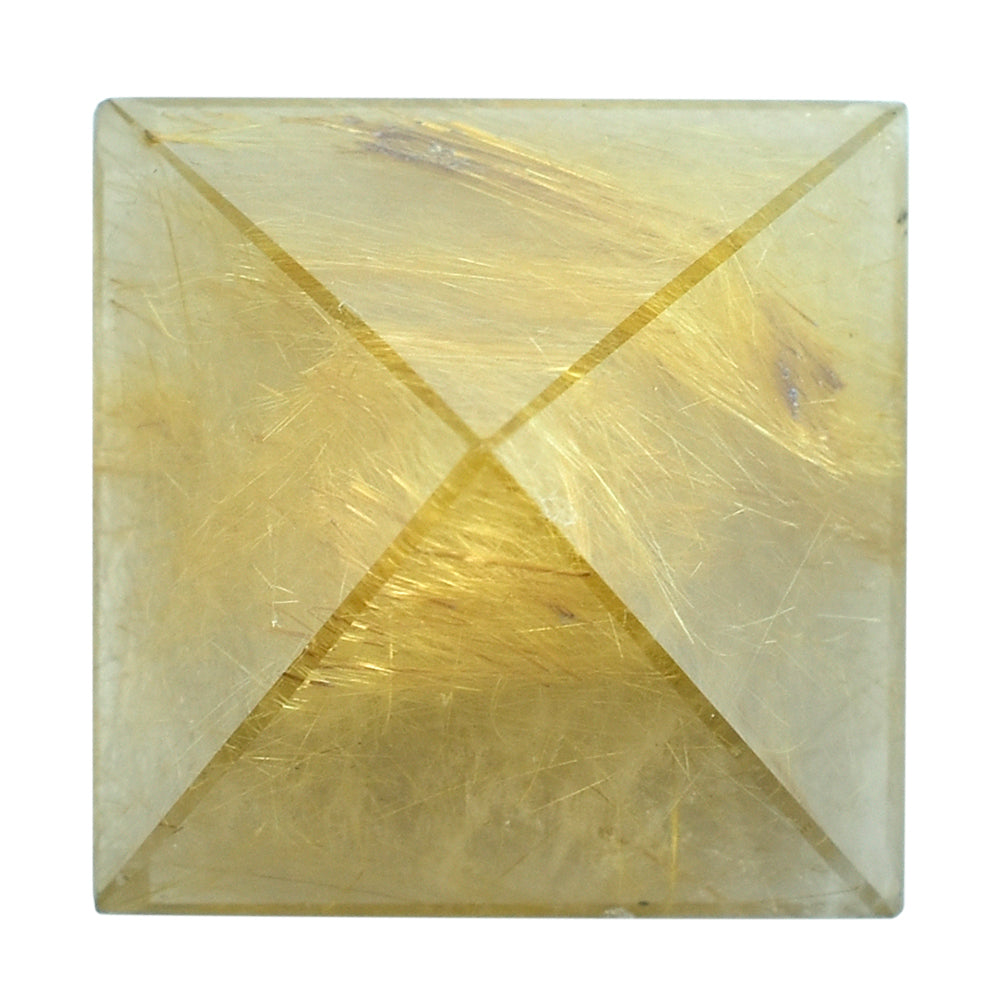 GOLDEN RUTILE QUARTZ PYRAMID SQUARE CAB 21MM 51.40 Cts.