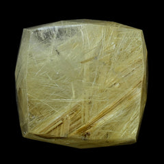 GOLDEN RUTILE QUARTZ BRIOLETTE CUBE (HALF DRILL) 10MM 9.50 Cts.