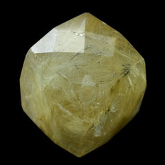 GOLDEN RUTILE QUARTZ BRIOLETTE CUBE (HALF DRILL) 10MM 9.50 Cts.