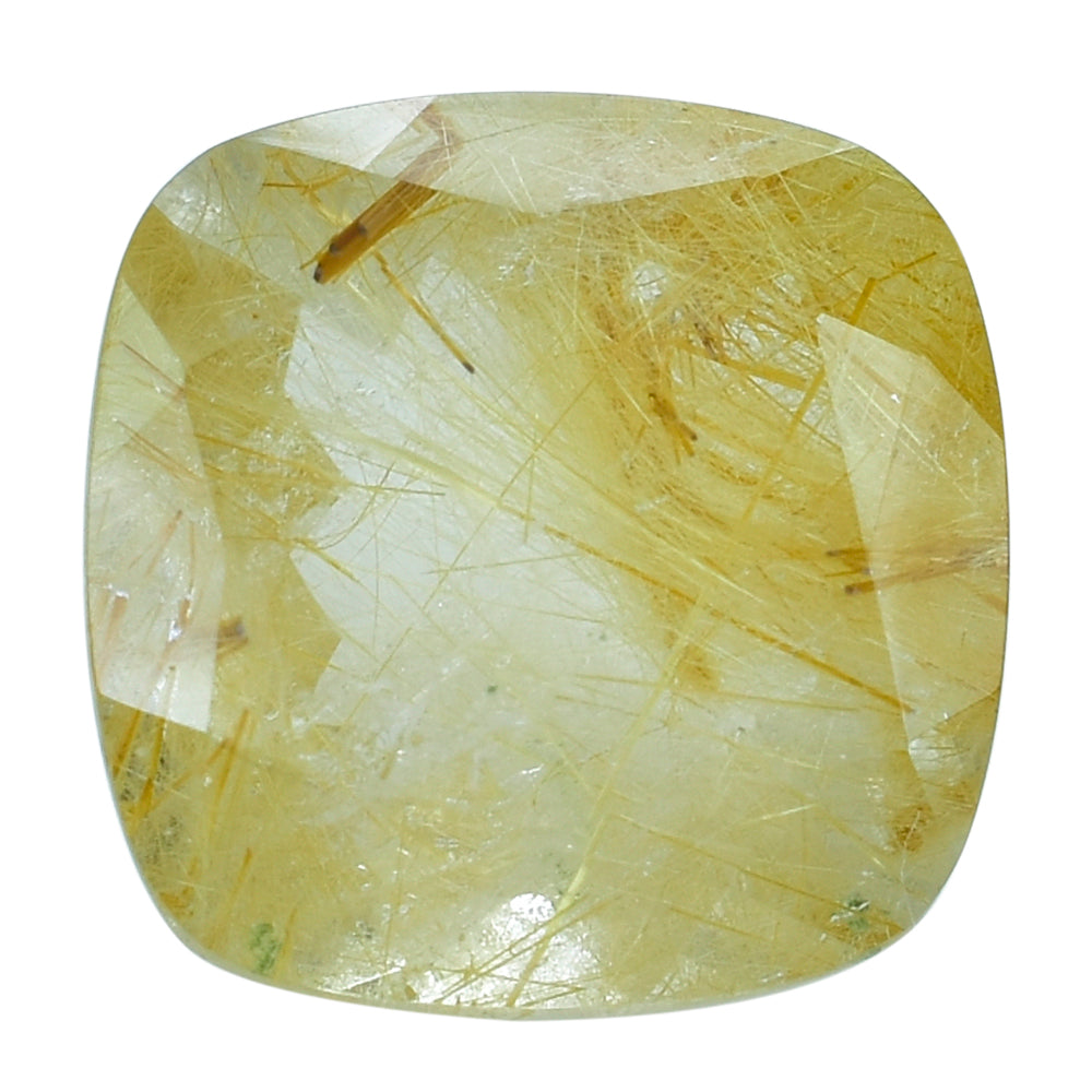 GOLDEN RUTILE QUARTZ CUT CUSHION 14MM 10.26 Cts.