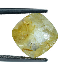 GOLDEN RUTILE QUARTZ CUT CUSHION 14MM 10.26 Cts.