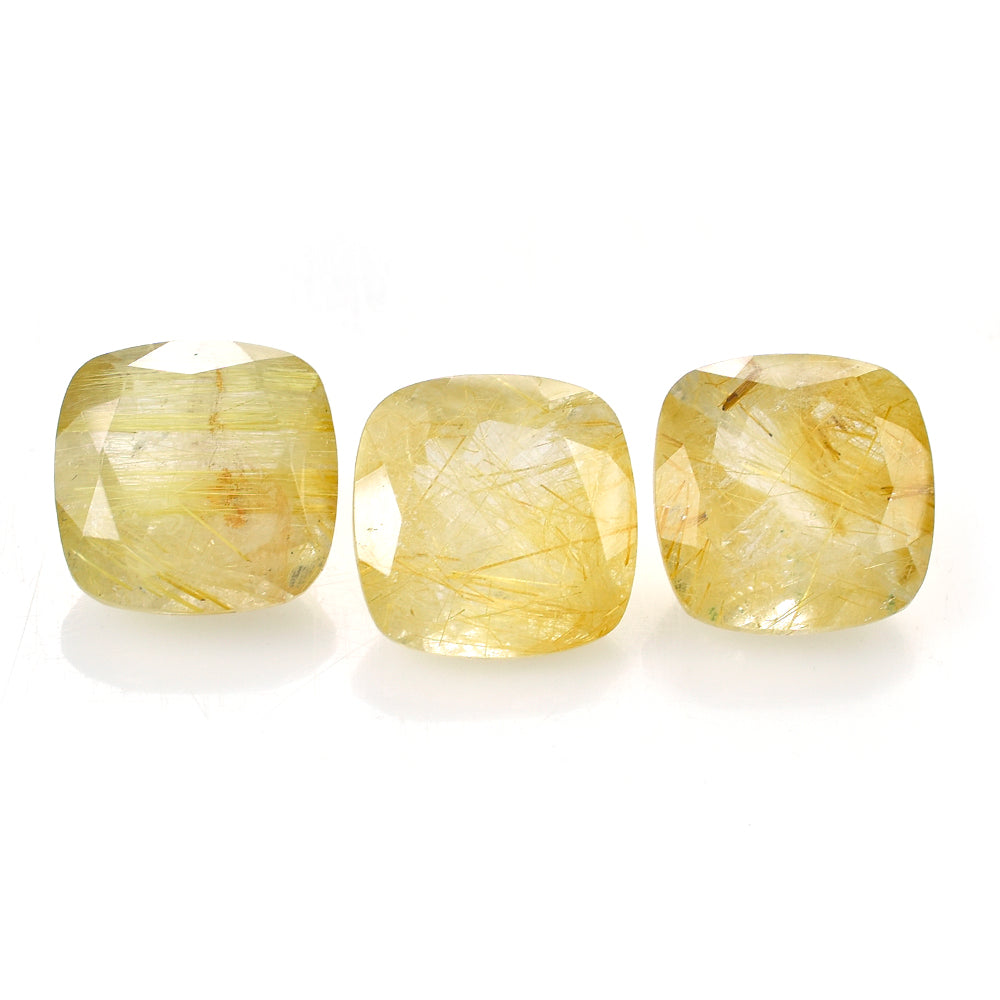 GOLDEN RUTILE QUARTZ CUT CUSHION 14MM 10.26 Cts.
