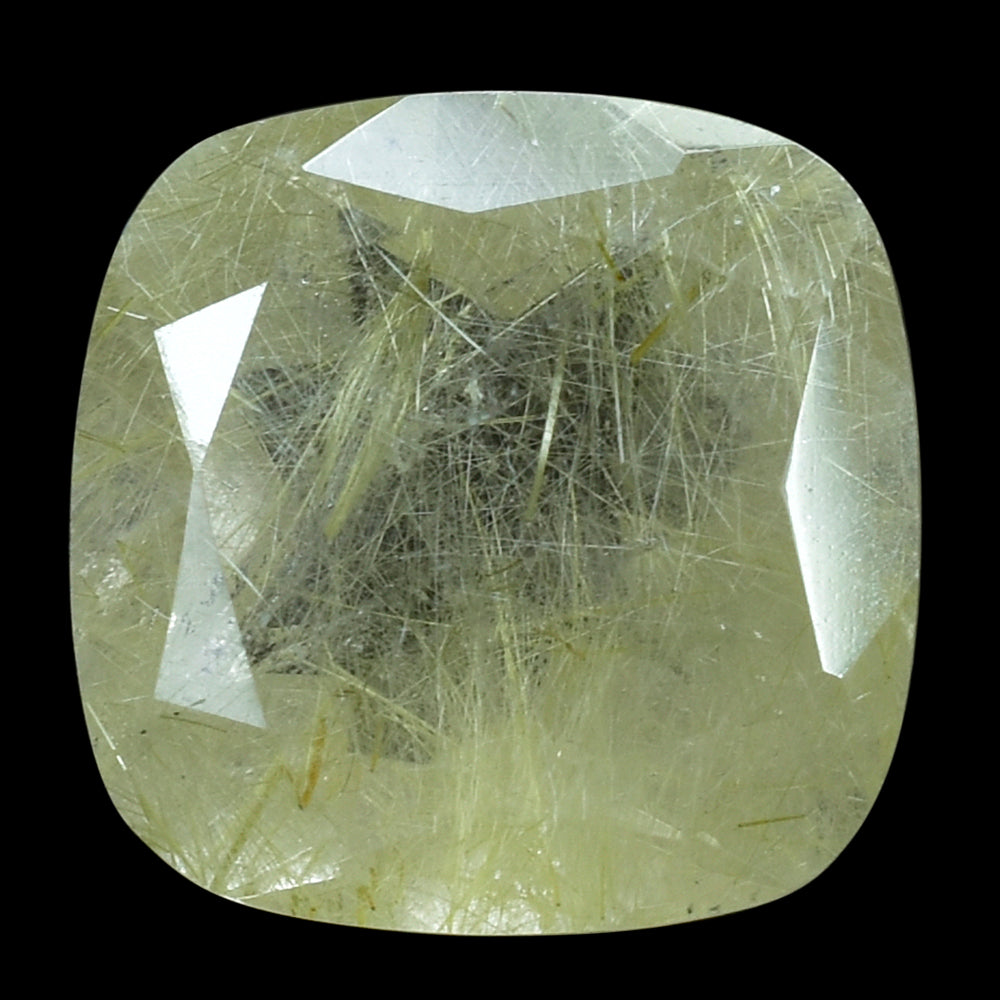 GOLDEN RUTILE QUARTZ CUT CUSHION 14MM 10.26 Cts.