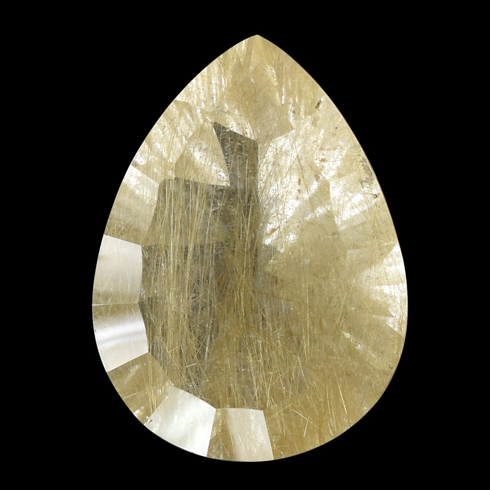 GOLDEN RUTILE QUARTZ CONCAVE CUT PEAR 20X15MM 14.23 Cts.