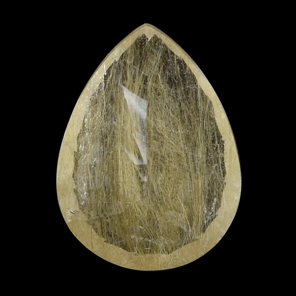 GOLDEN RUTILE QUARTZ CONCAVE CUT PEAR 20X15MM 14.23 Cts.