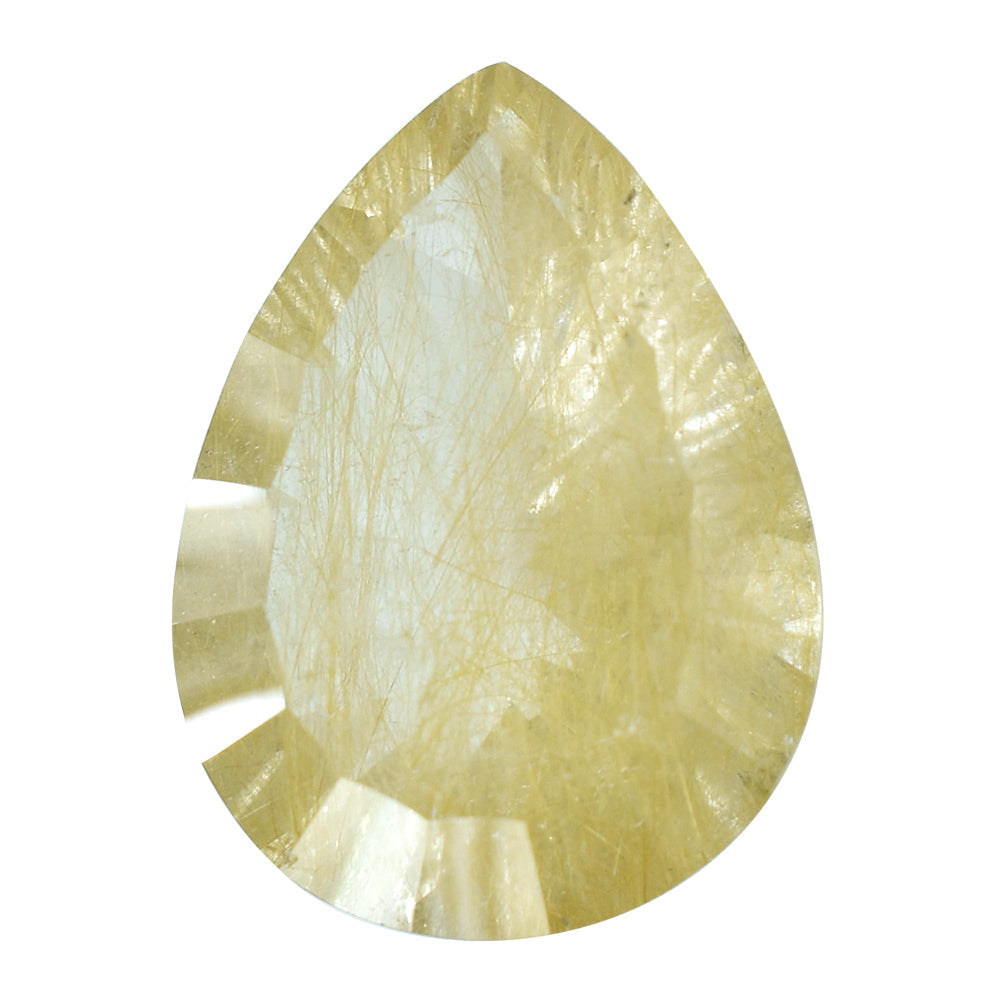 GOLDEN RUTILE QUARTZ CONCAVE CUT PEAR 20X15MM 14.23 Cts.