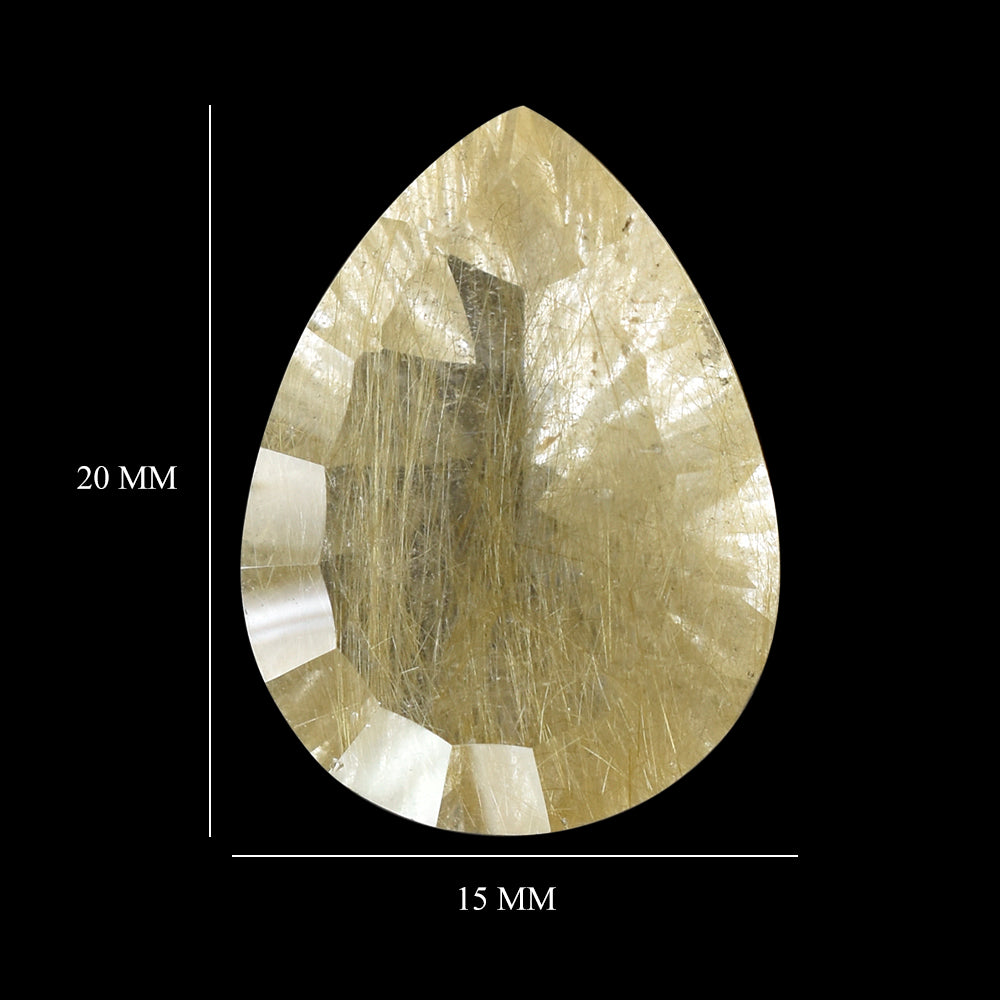 GOLDEN RUTILE QUARTZ CONCAVE CUT PEAR 20X15MM 14.23 Cts.