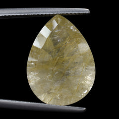 GOLDEN RUTILE QUARTZ CONCAVE CUT PEAR 20X15MM 14.18 Cts.
