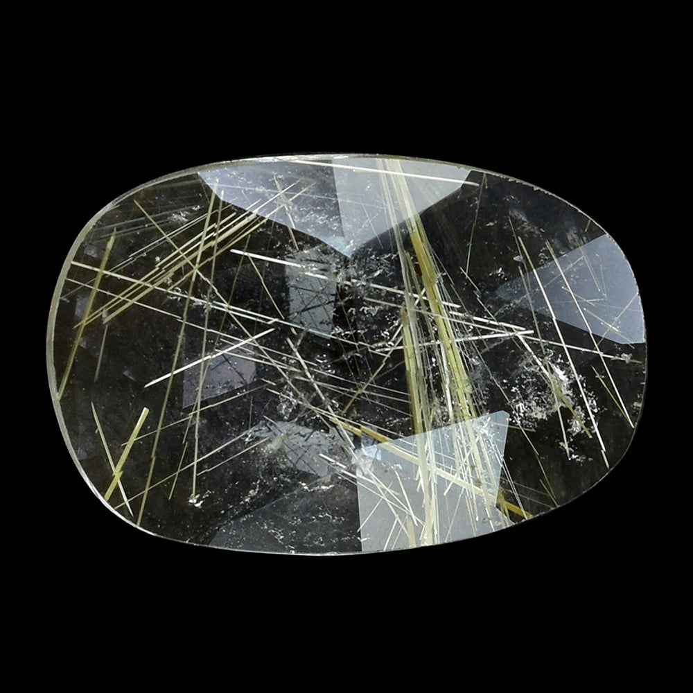 GOLDEN RUTILE QUARTZ ROSE CUT BRIOLETTE IRREGULAR CUSHION 12X8MM 2.34 Cts.