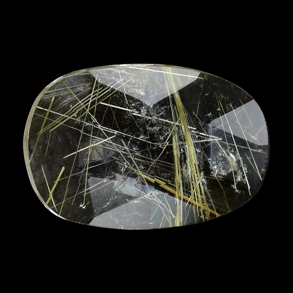 GOLDEN RUTILE QUARTZ ROSE CUT BRIOLETTE IRREGULAR CUSHION 12X8MM 2.34 Cts.