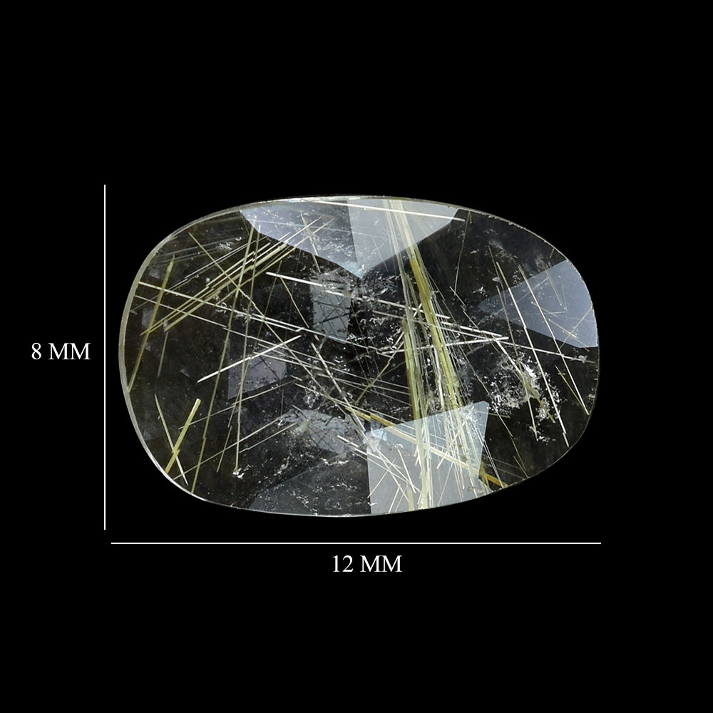 GOLDEN RUTILE QUARTZ ROSE CUT BRIOLETTE IRREGULAR CUSHION 12X8MM 2.34 Cts.