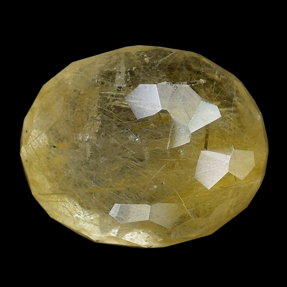 GOLDEN RUTILE QUARTZ IRREGULAR FACET OLIVE 15X12MM 12.97 Cts.