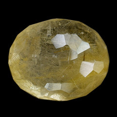 GOLDEN RUTILE QUARTZ IRREGULAR FACET OLIVE 15X12MM 12.97 Cts.